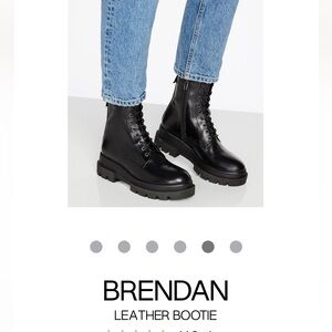 La Canadienne Brendan Black Leather Bootie Combat Boots w/zipper EU 39/US 8.5